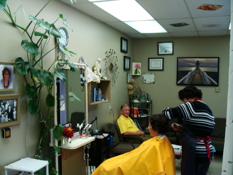 Comfortable waiting area at Hair Nova Salon